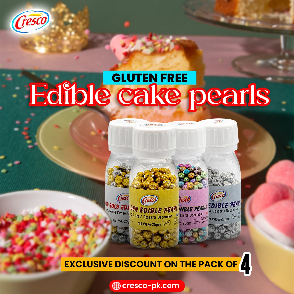 CRESCO EDIBLE CAKE PEARLS