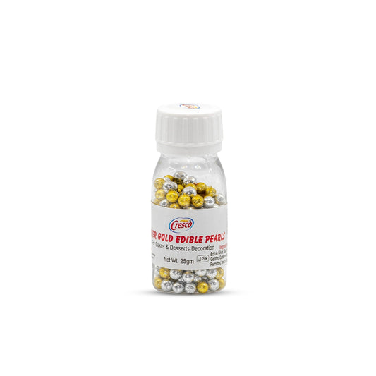 CRESCO EDIBLE SILVER GOLD PEARLS